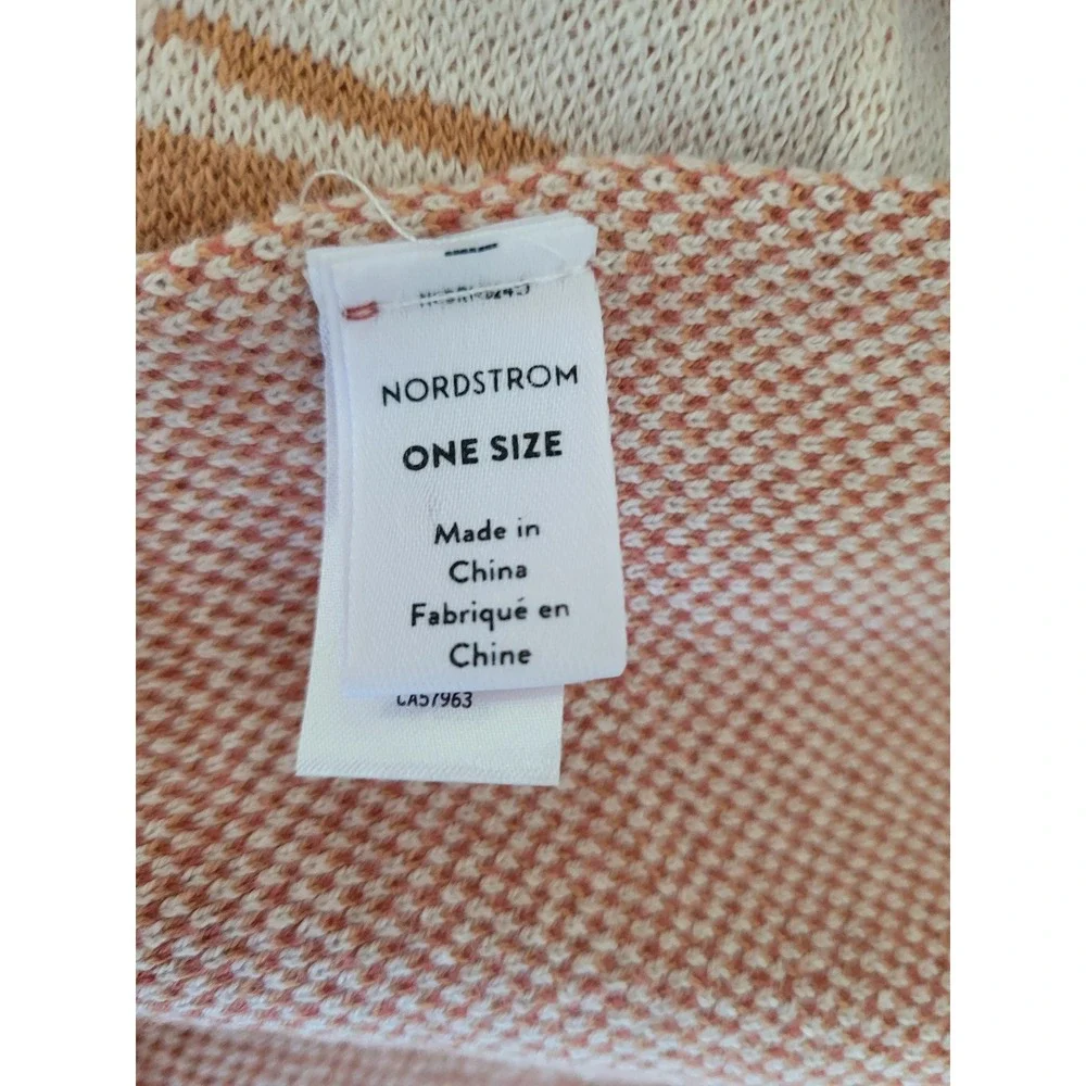 Nordstrom Cotton Knit Throw Blanket Abstract Geometric Terracotta Peach 30x38 #8